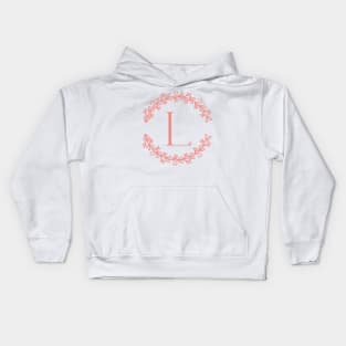 Pink Monogram- Letter L Kids Hoodie